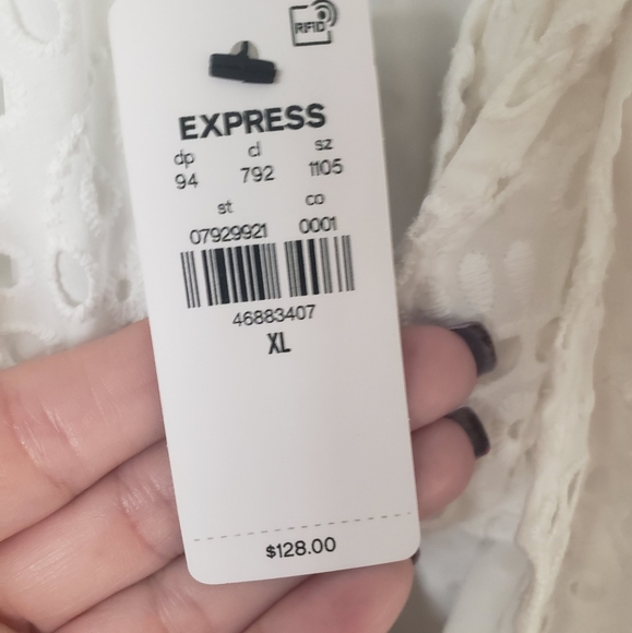 Express Eyelet White Romper - Picture 7 of 10